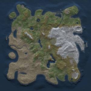 Thumbnail Rust Map: Procedural Map, Size: 4000, Seed: 1329006285, 13 Monuments