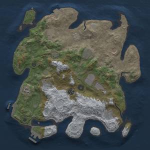 Thumbnail Rust Map: Procedural Map, Size: 3500, Seed: 1695352670, 17 Monuments