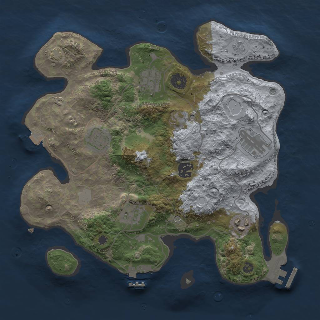 Rust Map: Procedural Map, Size: 3000, Seed: 1352378704, 14 Monuments