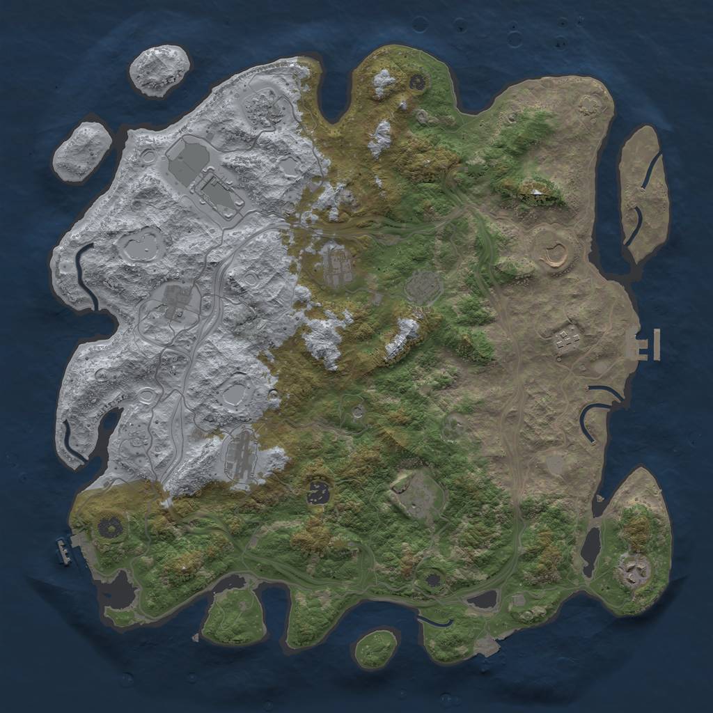 Rust Map: Procedural Map, Size: 4500, Seed: 89561656, 19 Monuments