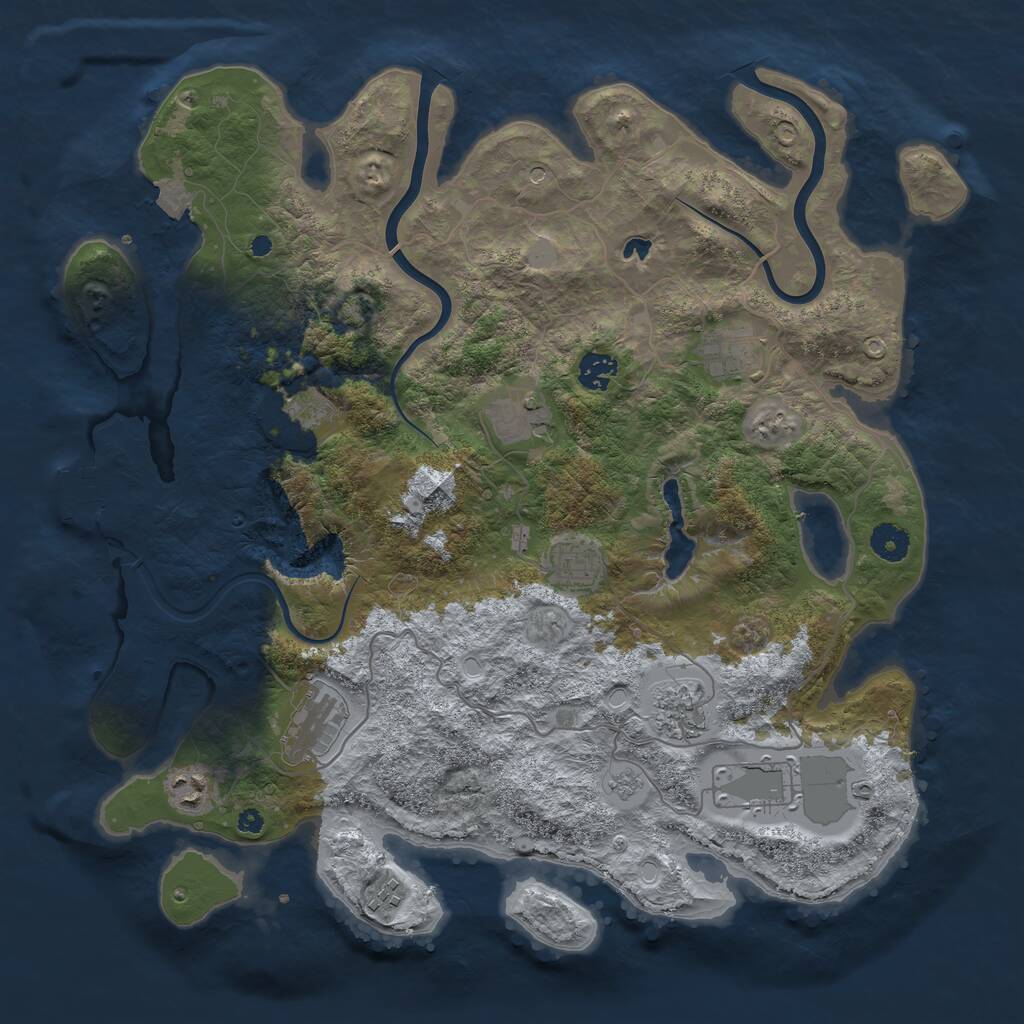 Rust Map: Procedural Map, Size: 4000, Seed: 69529871, 15 Monuments