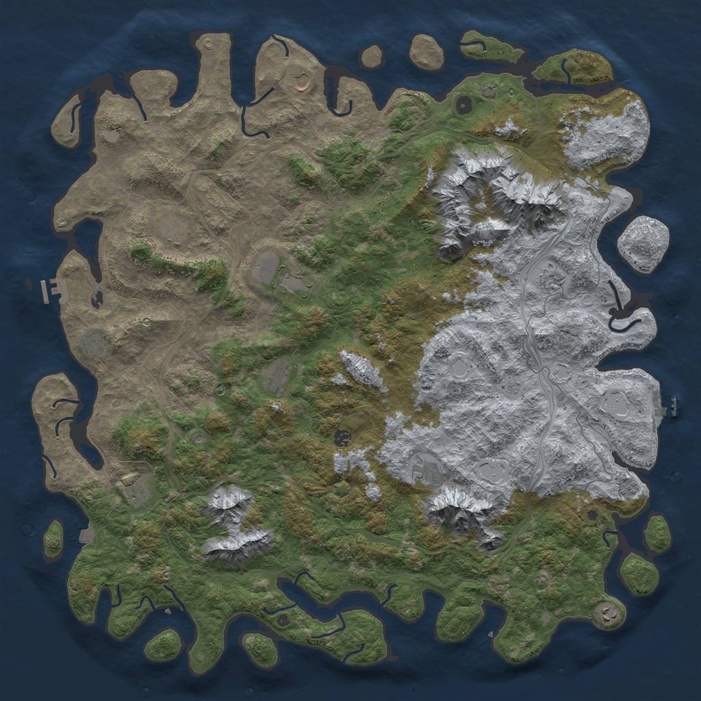 Rust Map: Procedural Map, Size: 6000, Seed: 67748829, 19 Monuments