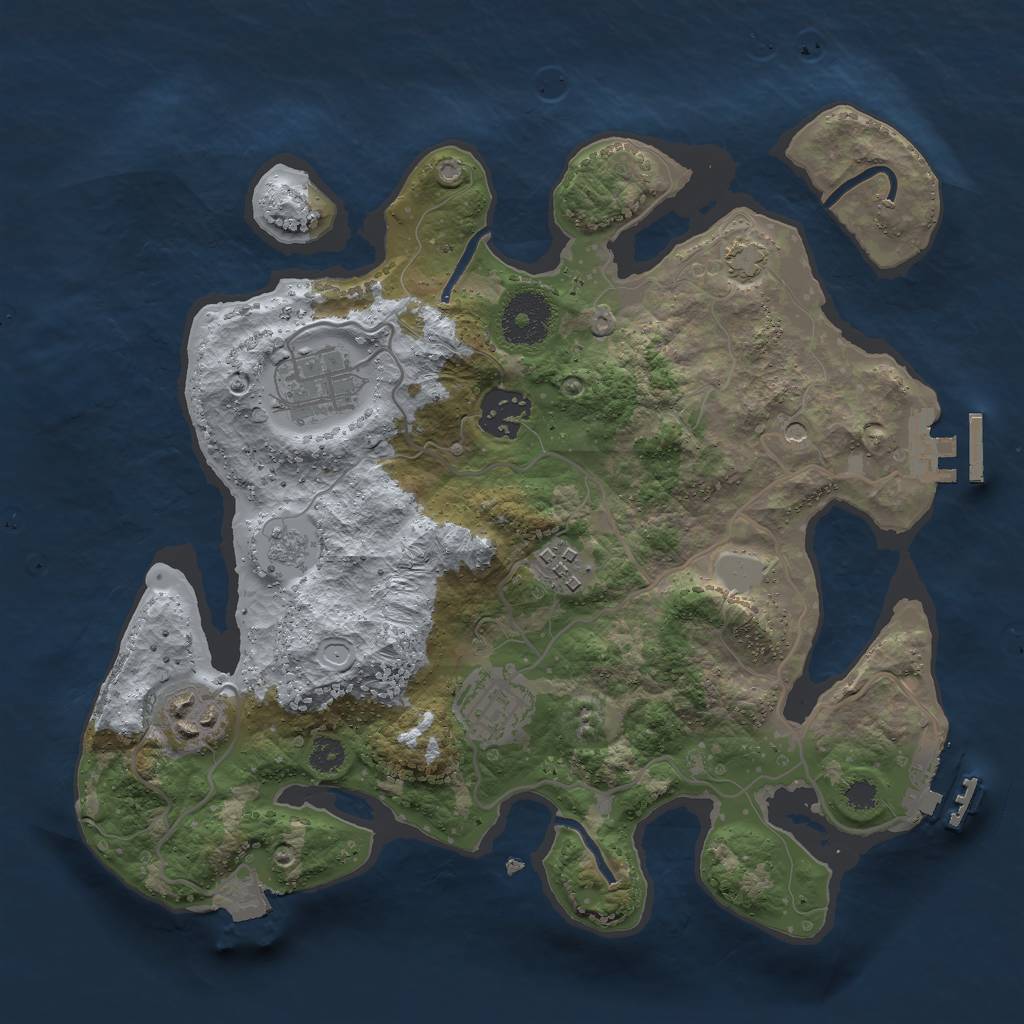 Rust Map: Procedural Map, Size: 3000, Seed: 14028, 13 Monuments