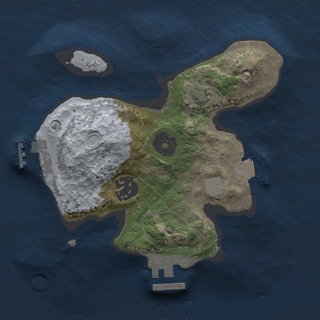 Rust Map: Procedural Map, Size: 2000, Seed: 2965, 7 Monuments