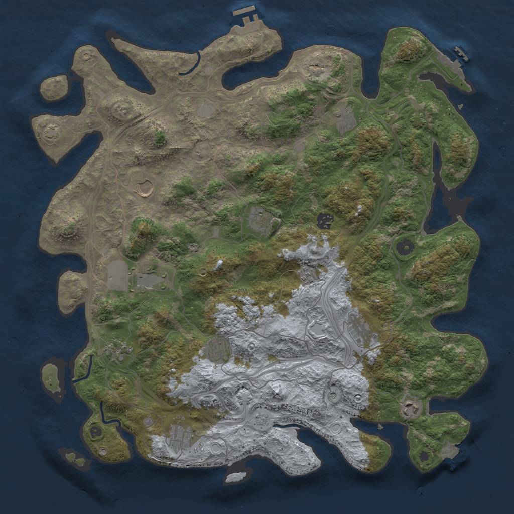 Rust Map: Procedural Map, Size: 4500, Seed: 5346364, 19 Monuments