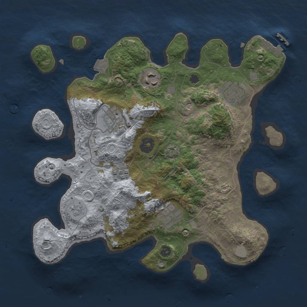 Rust Map: Procedural Map, Size: 3000, Seed: 45890, 12 Monuments