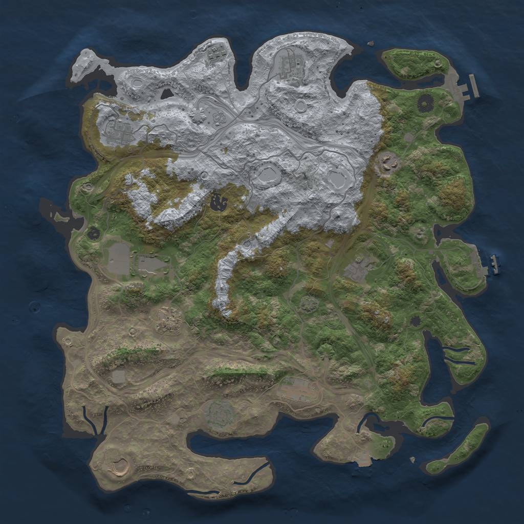 Rust Map: Procedural Map, Size: 4400, Seed: 63797874, 19 Monuments