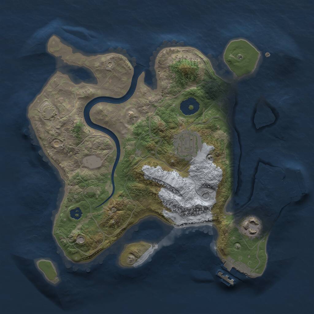 Rust Map: Procedural Map, Size: 2600, Seed: 55634322, 7 Monuments