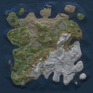 Thumbnail Rust Map: Procedural Map, Size: 3500, Seed: 144854446, 14 Monuments