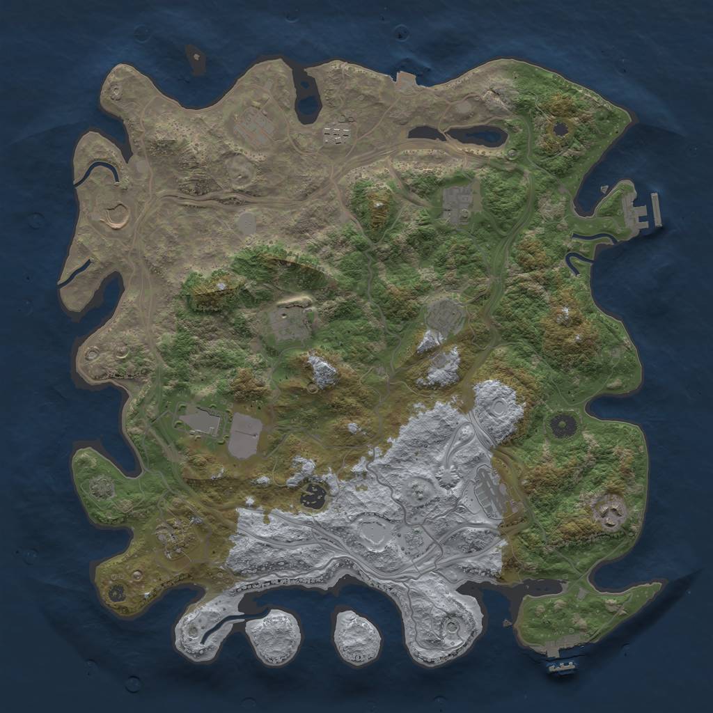 Rust Map: Procedural Map, Size: 4250, Seed: 489691188, 19 Monuments