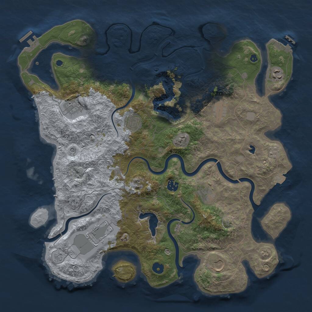 Rust Map: Procedural Map, Size: 4094, Seed: 100, 15 Monuments