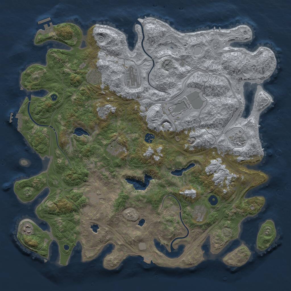 Rust Map: Procedural Map, Size: 4500, Seed: 701255431, 16 Monuments