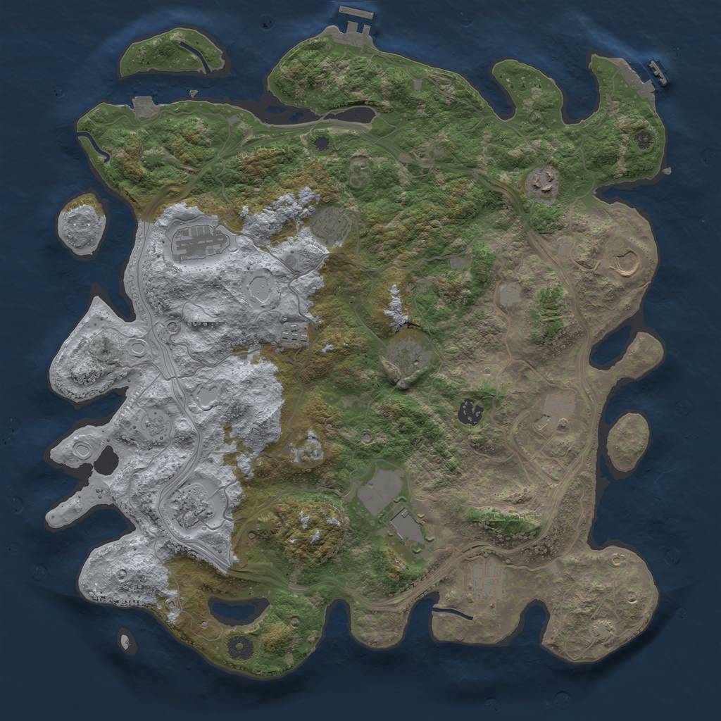 Rust Map: Procedural Map, Size: 4250, Seed: 1760425856, 19 Monuments