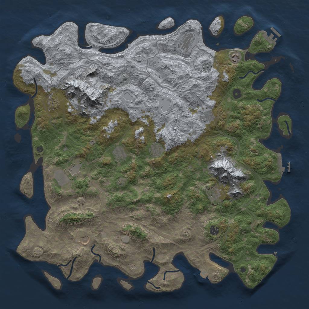 Rust Map: Procedural Map, Size: 5000, Seed: 1200, 19 Monuments