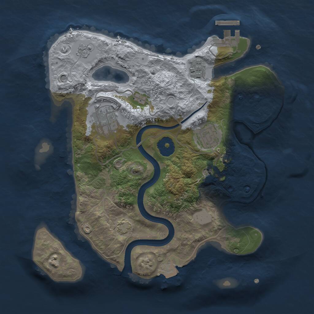 Rust Map: Procedural Map, Size: 2600, Seed: 8015, 8 Monuments