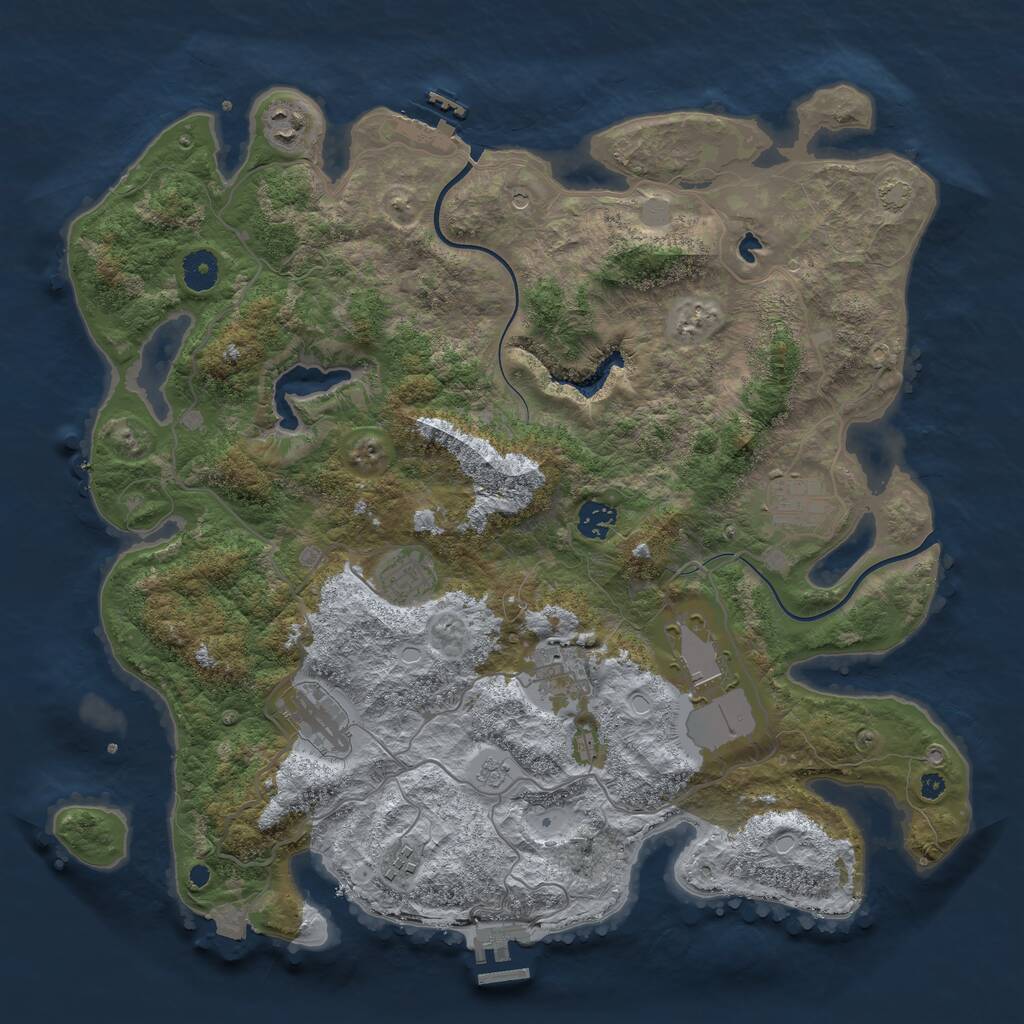 Rust Map: Procedural Map, Size: 4000, Seed: 11723613, 14 Monuments