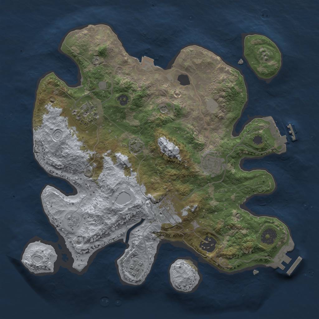 Rust Map: Procedural Map, Size: 3000, Seed: 5150, 13 Monuments