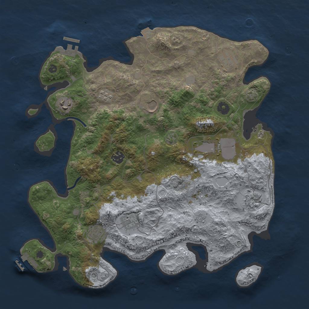 Rust Map: Procedural Map, Size: 3750, Seed: 358367924, 17 Monuments