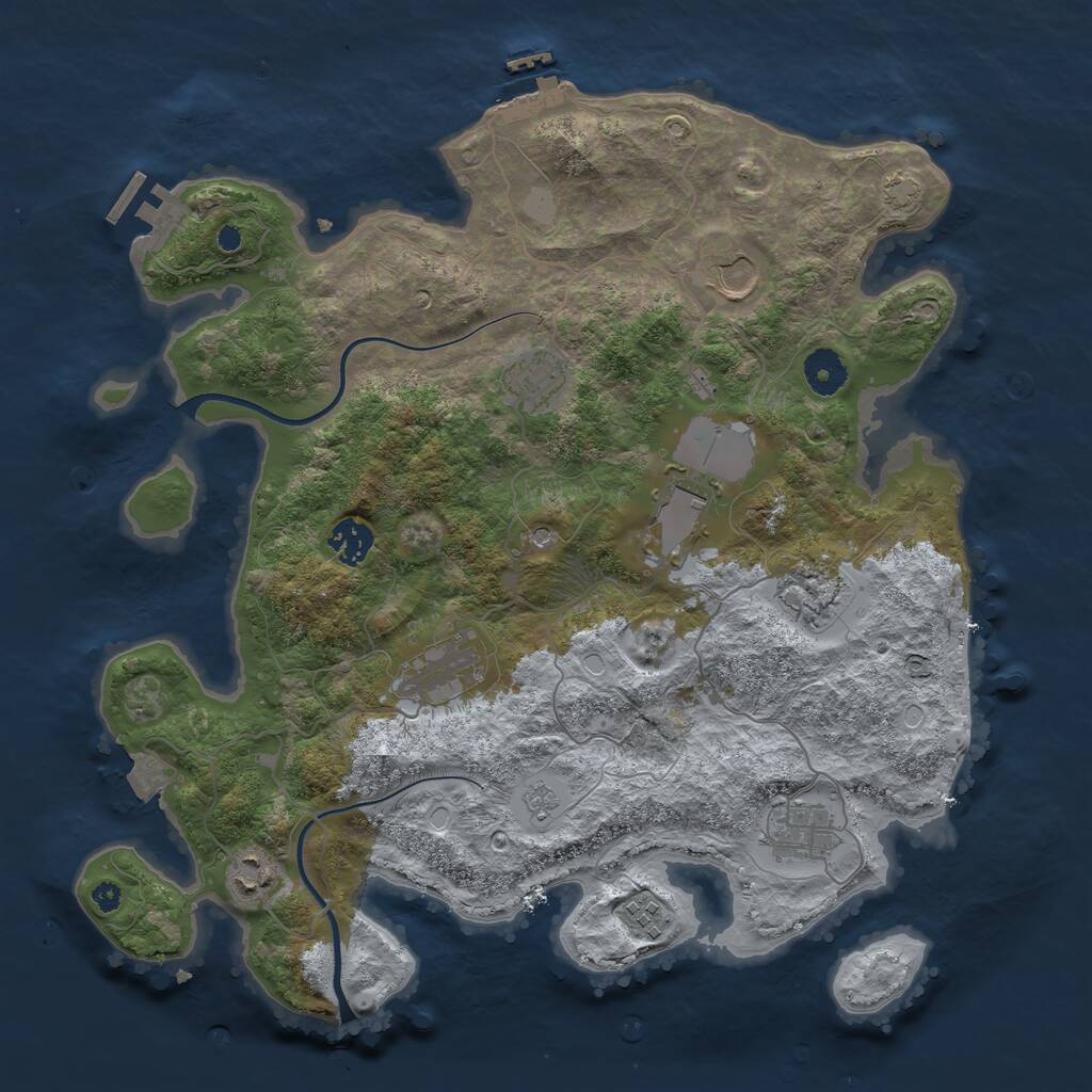 Rust Map: Procedural Map, Size: 3750, Seed: 358367924, 15 Monuments