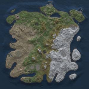 Thumbnail Rust Map: Procedural Map, Size: 4000, Seed: 390561816, 18 Monuments