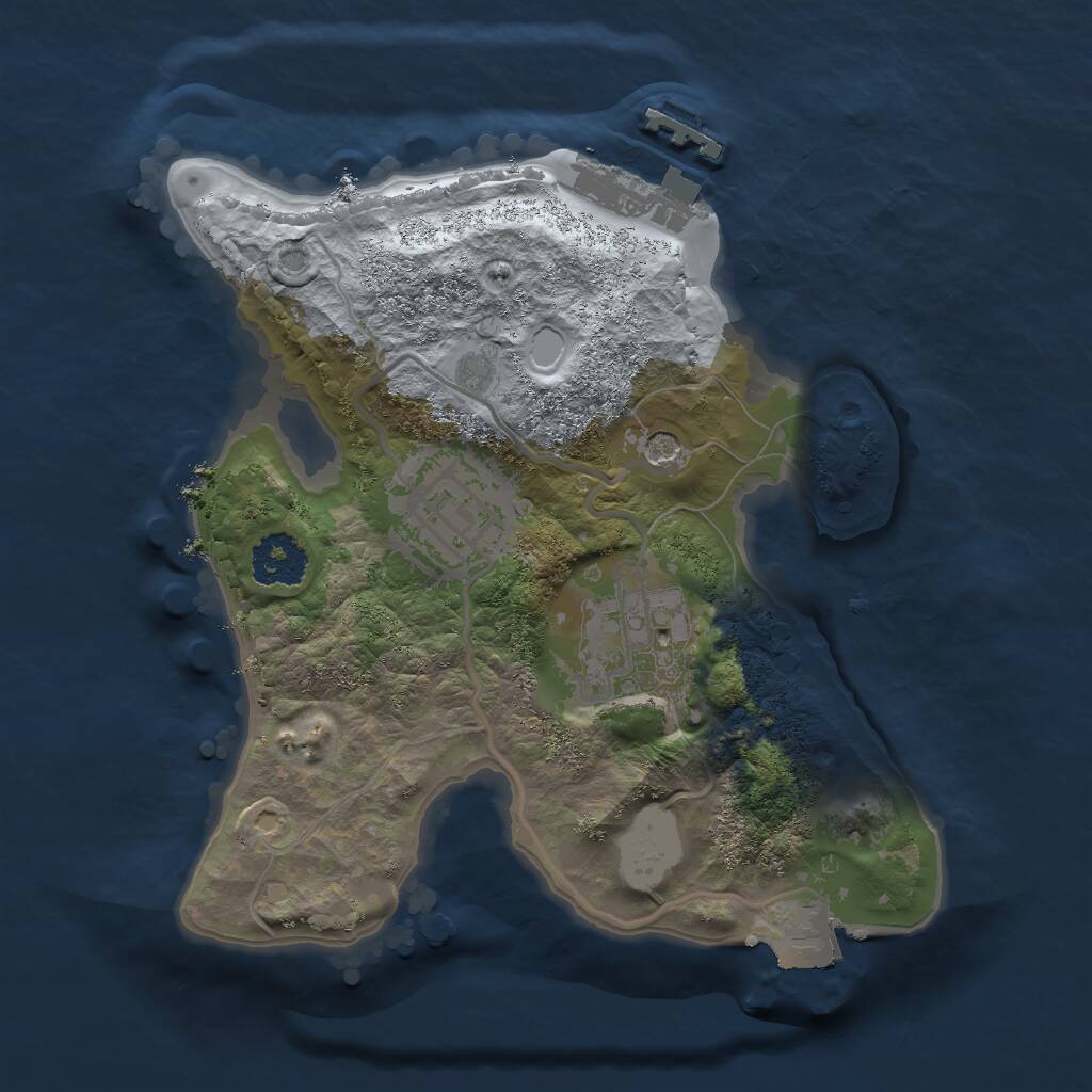 Rust Map: Procedural Map, Size: 2000, Seed: 1040175564, 5 Monuments