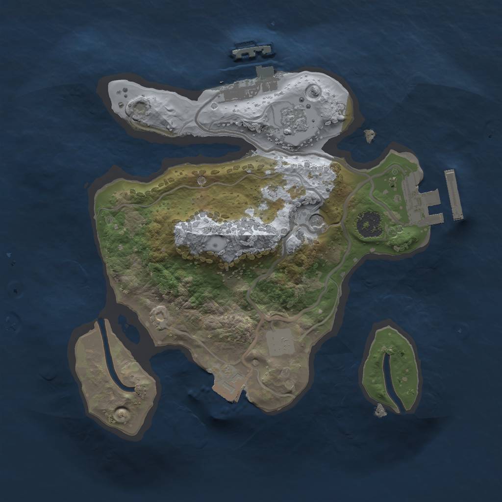 Rust Map: Procedural Map, Size: 2000, Seed: 696440620, 7 Monuments