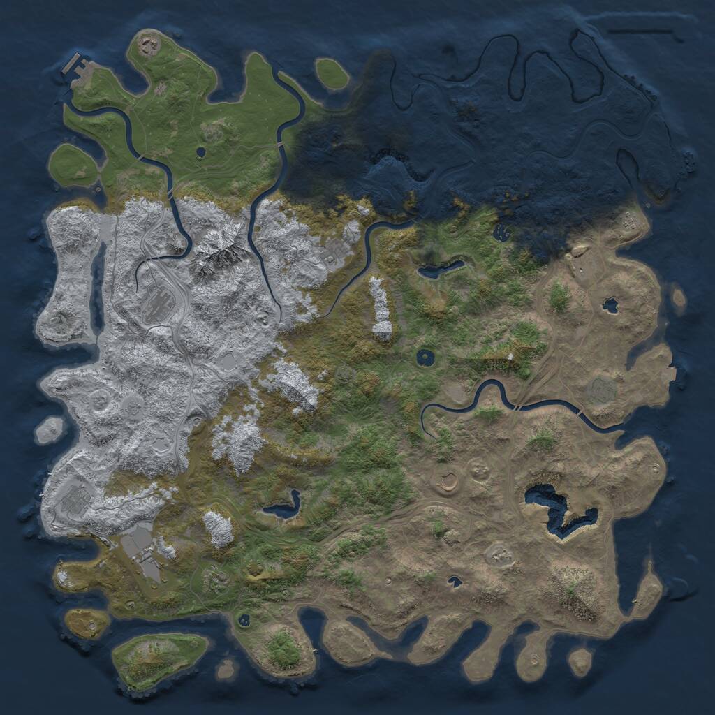 Rust Map: Procedural Map, Size: 6000, Seed: 333444666, 17 Monuments