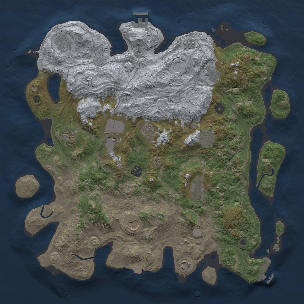Rust Map: Procedural Map, Size: 4250, Seed: 985238486, 19 Monuments