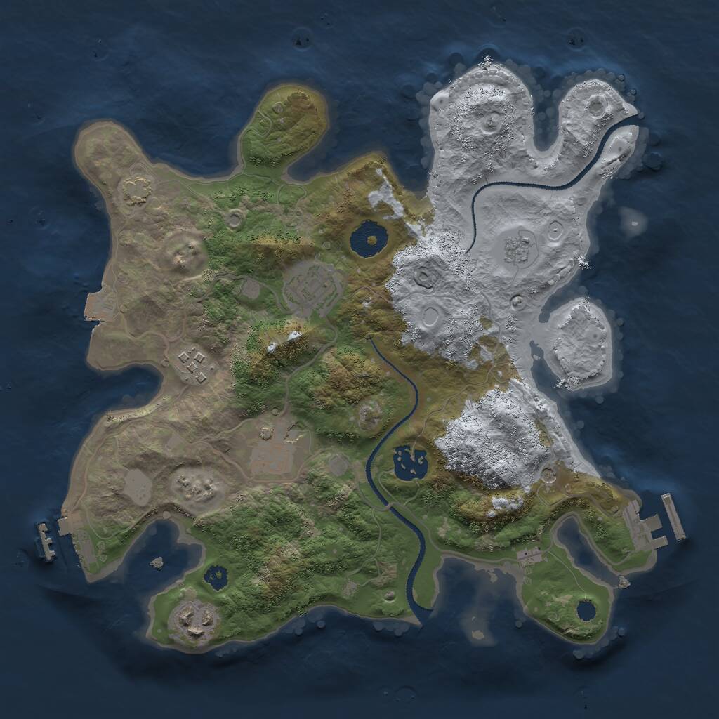 Rust Map: Procedural Map, Size: 3000, Seed: 2103, 11 Monuments