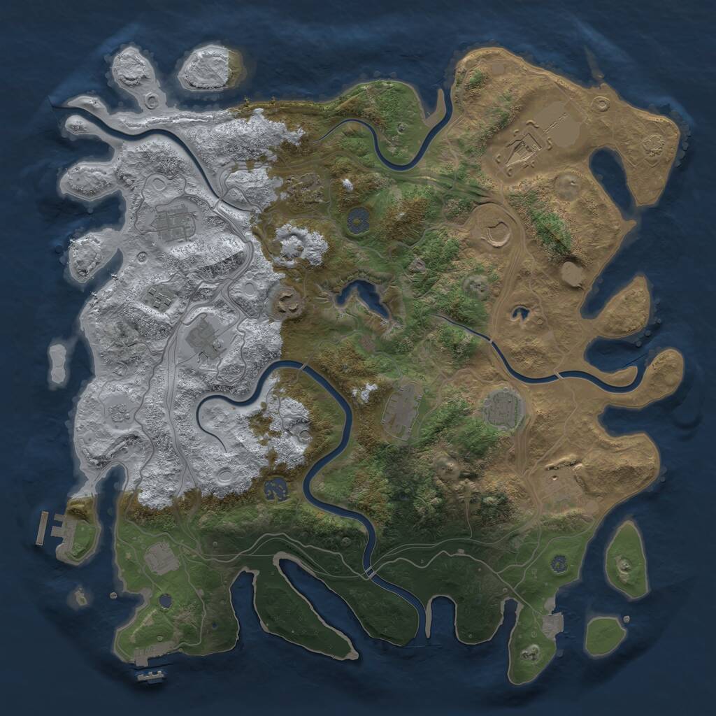 Rust Map: Procedural Map, Size: 4250, Seed: 2021257728, 17 Monuments