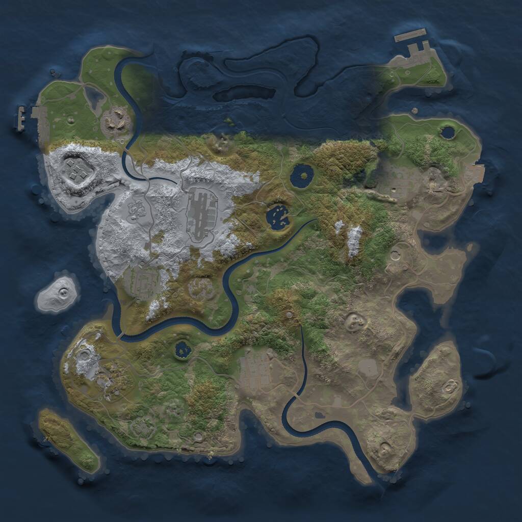 Rust Map: Procedural Map, Size: 3300, Seed: 273369588, 14 Monuments