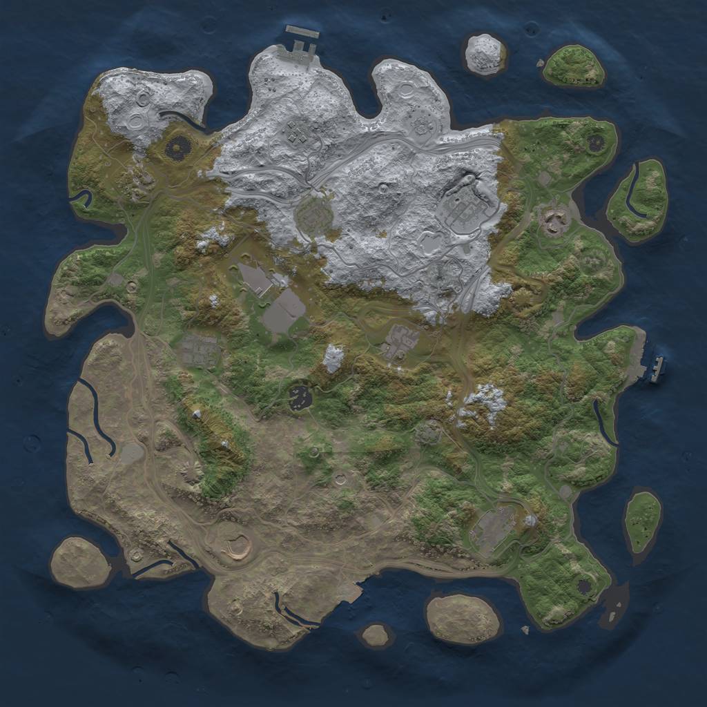 Rust Map: Procedural Map, Size: 4250, Seed: 30608347, 19 Monuments