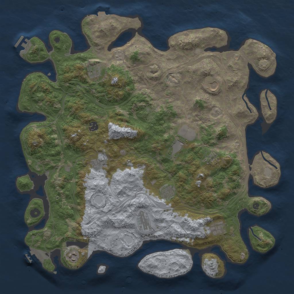 Rust Map: Procedural Map, Size: 4500, Seed: 761259782, 19 Monuments