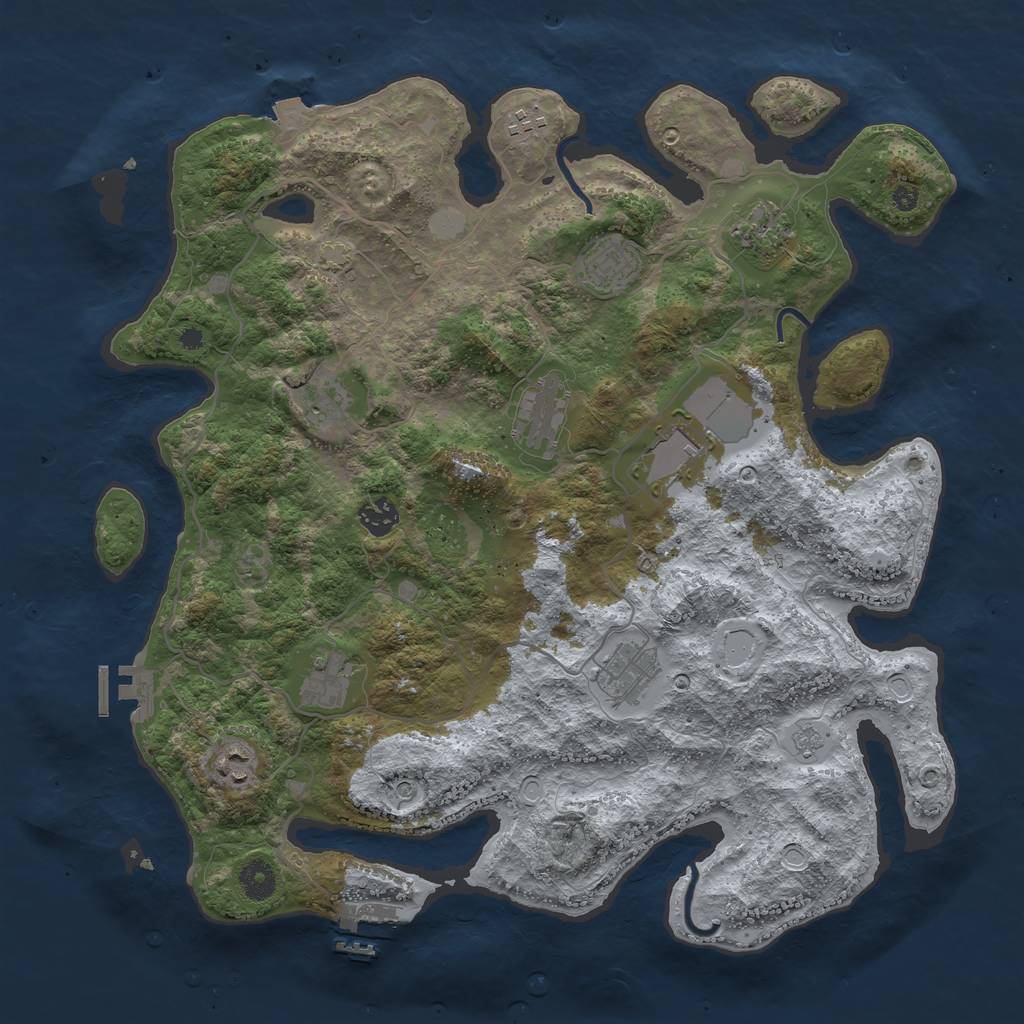 Rust Map: Procedural Map, Size: 4000, Seed: 21415, 18 Monuments