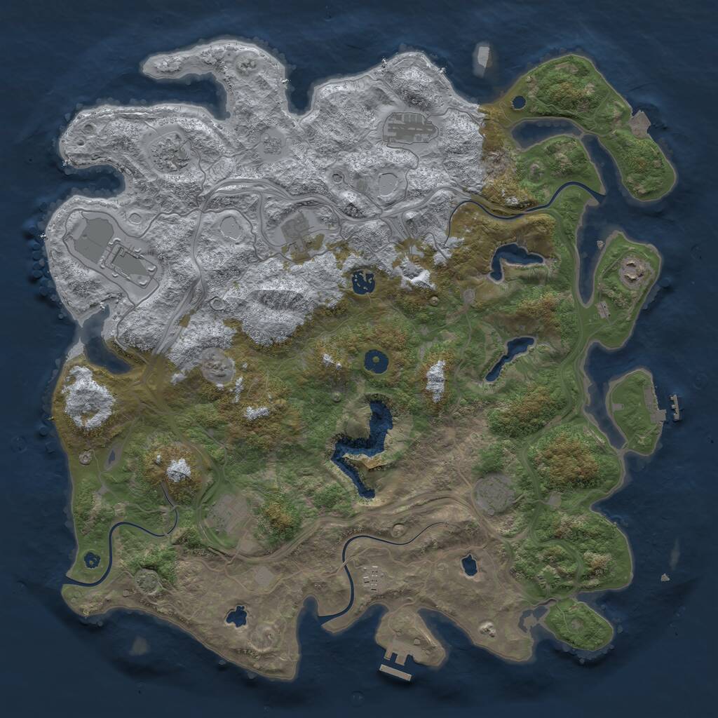 Rust Map: Procedural Map, Size: 4500, Seed: 5588432, 15 Monuments