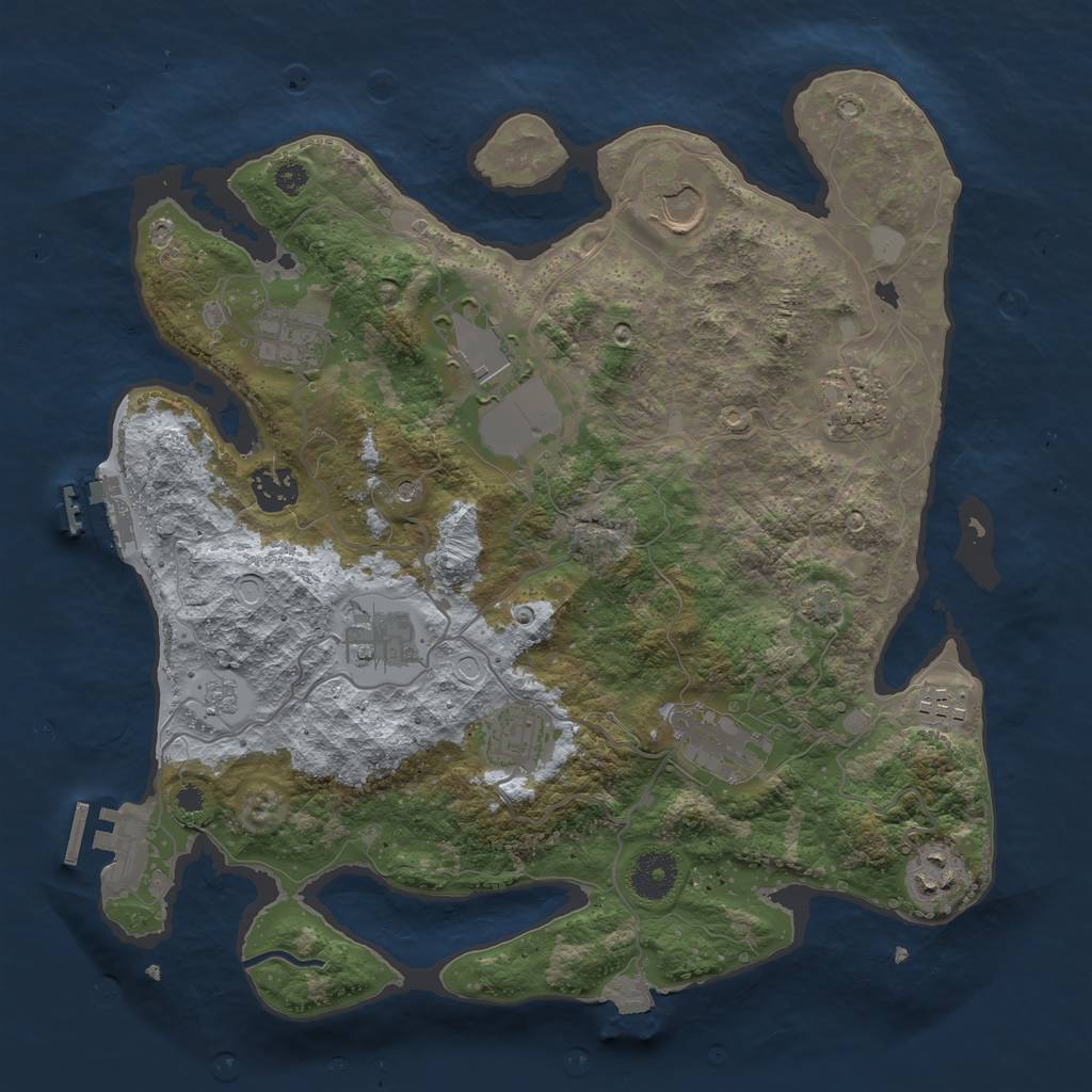 Rust Map: Procedural Map, Size: 3500, Seed: 1161838732, 18 Monuments