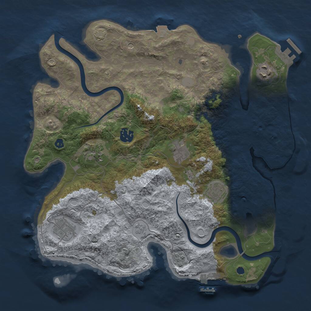 Rust Map: Procedural Map, Size: 3300, Seed: 1651894736, 13 Monuments