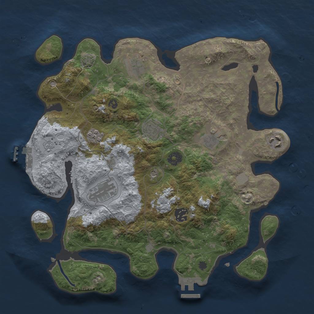 Rust Map: Procedural Map, Size: 3300, Seed: 339640715, 15 Monuments