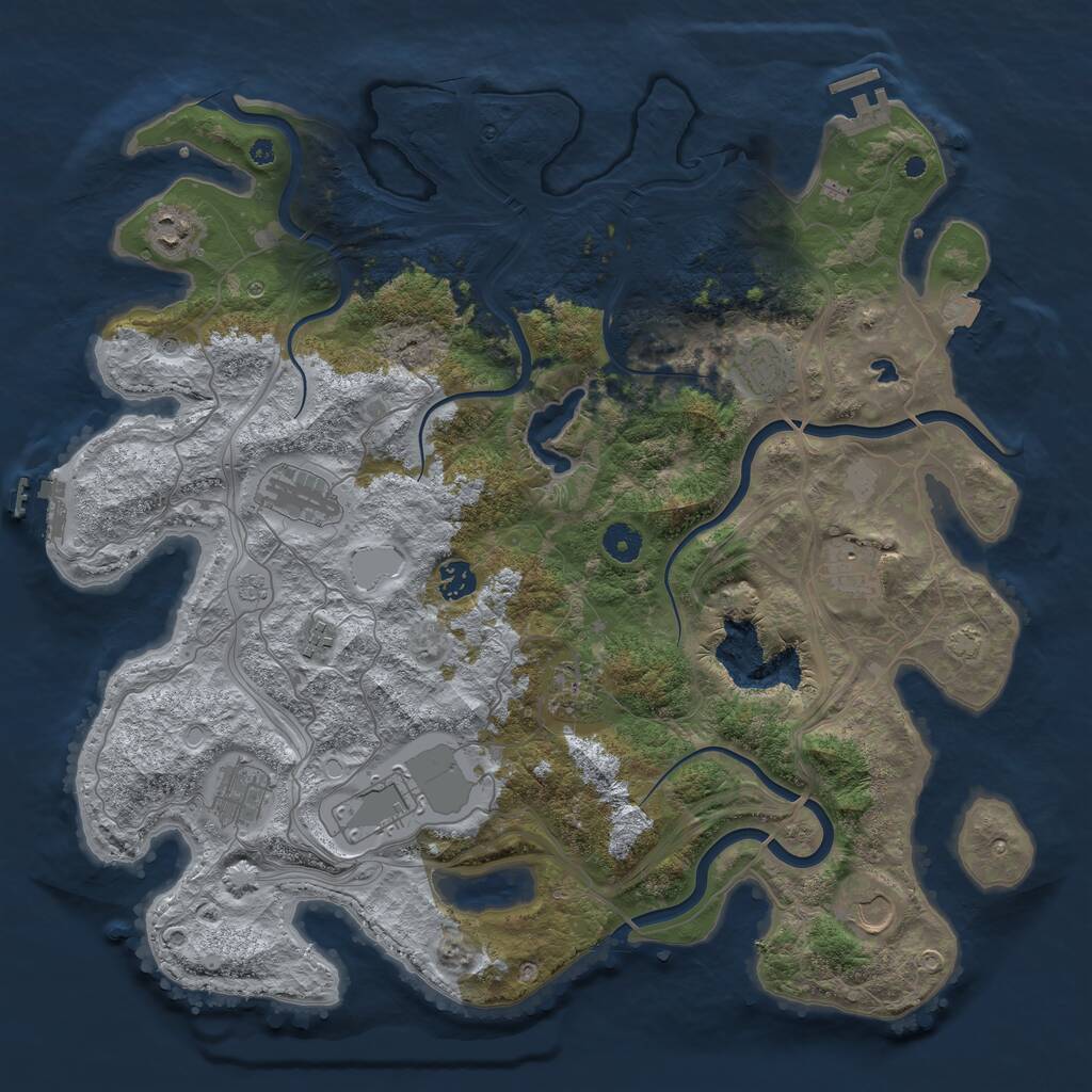 Rust Map: Procedural Map, Size: 4250, Seed: 372552695, 16 Monuments