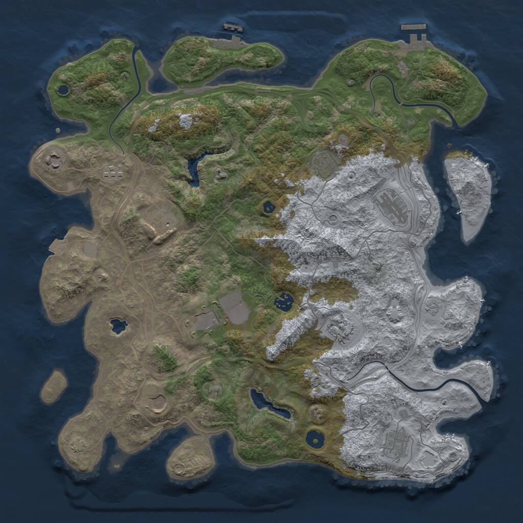 Rust Map: Procedural Map, Size: 4250, Seed: 9841123, 16 Monuments