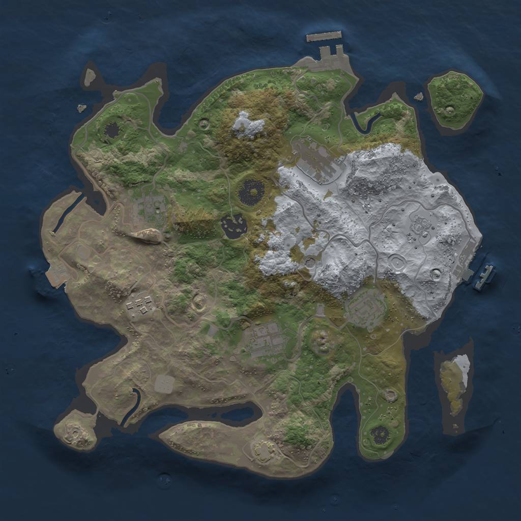 Rust Map: Procedural Map, Size: 3000, Seed: 87442253, 14 Monuments