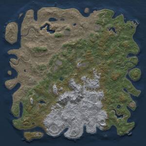 Thumbnail Rust Map: Procedural Map, Size: 6000, Seed: 535576321, 17 Monuments