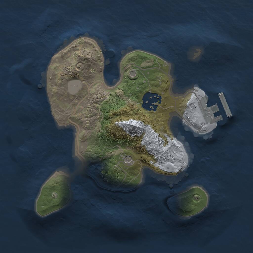 Rust Map: Procedural Map, Size: 2000, Seed: 2072717935, 4 Monuments