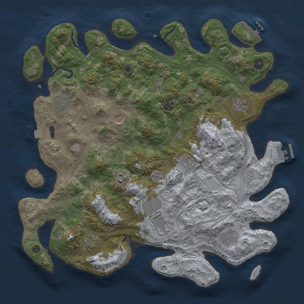 Rust Map: Procedural Map, Size: 4250, Seed: 121132896, 18 Monuments