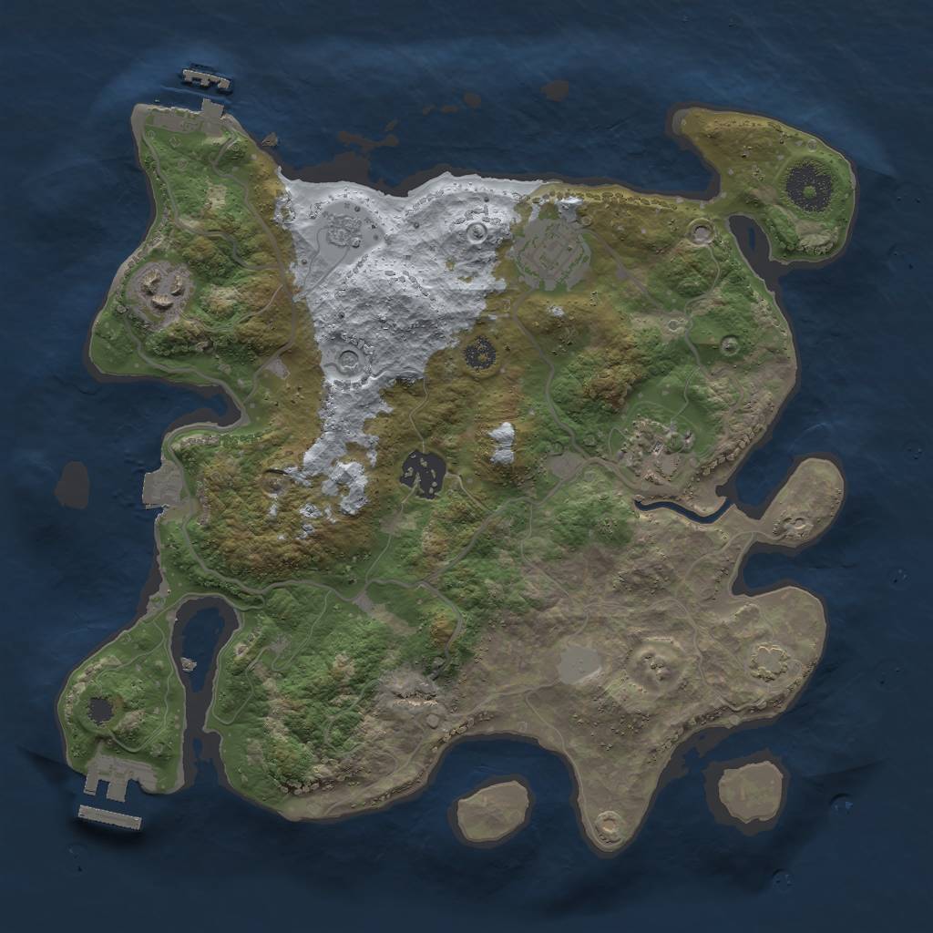 Rust Map: Procedural Map, Size: 3000, Seed: 94828482, 12 Monuments