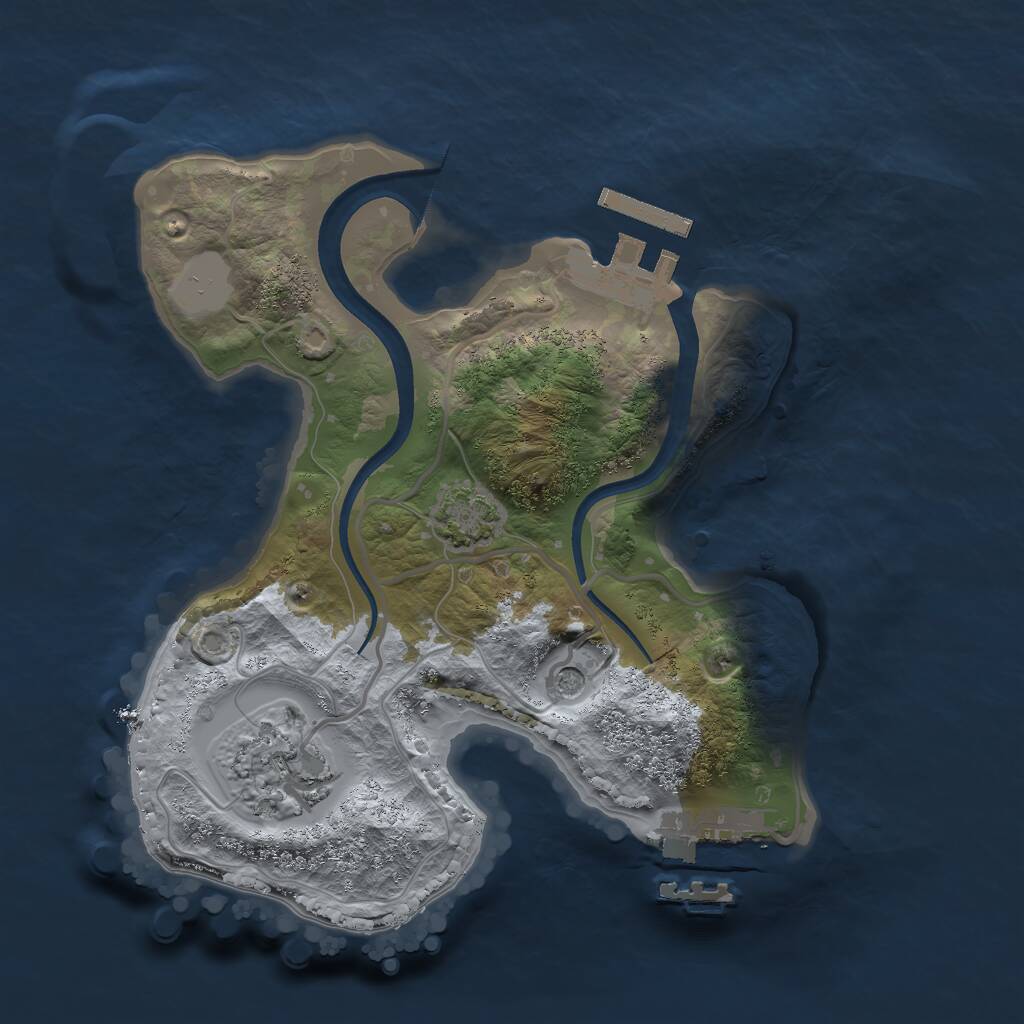 Rust Map: Procedural Map, Size: 2158, Seed: 2147483647, 6 Monuments