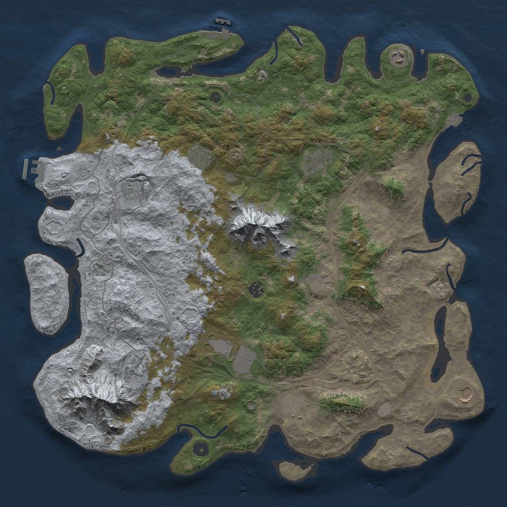 Rust Map: Procedural Map, Size: 5000, Seed: 55656, 19 Monuments