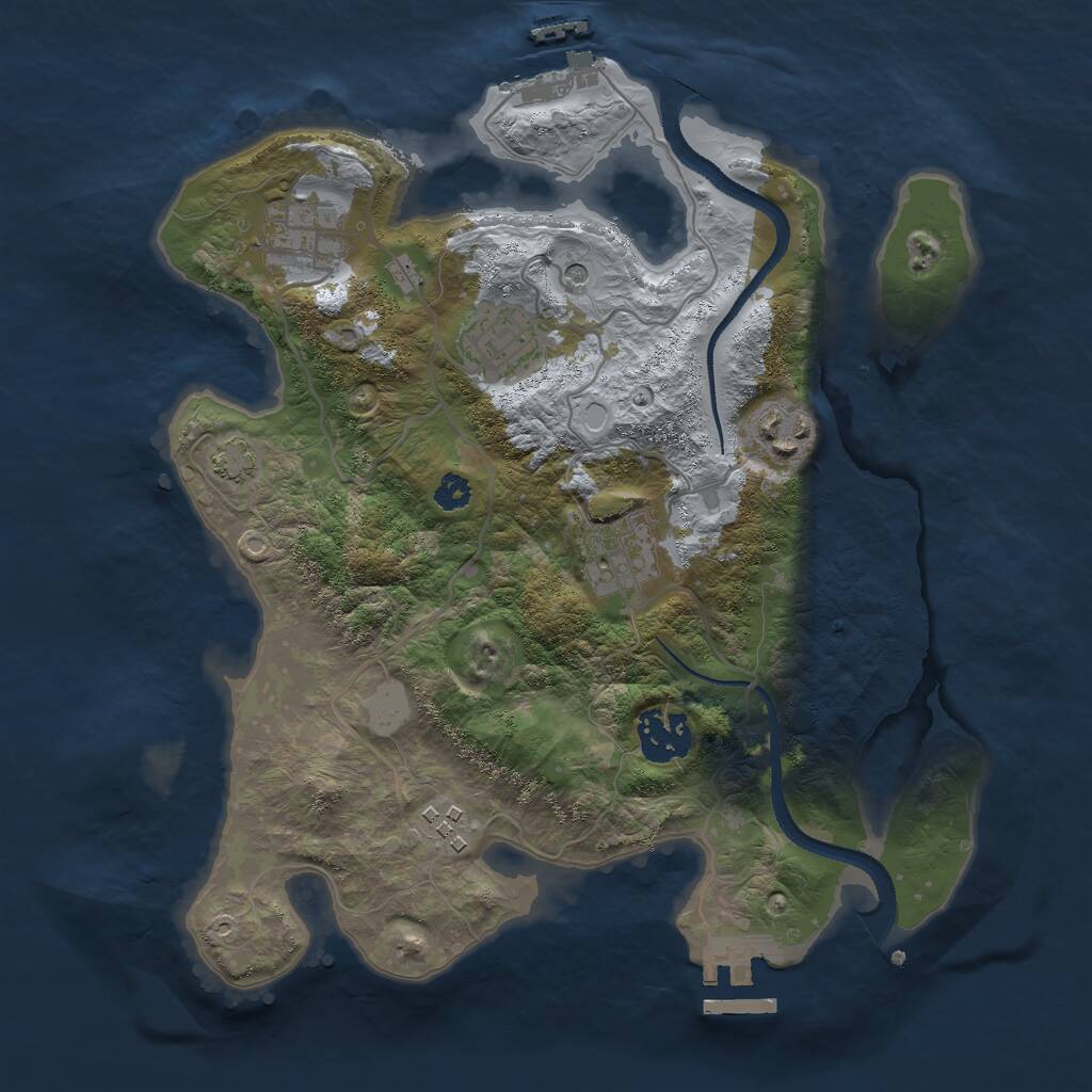 Rust Map: Procedural Map, Size: 3000, Seed: 33987648, 11 Monuments
