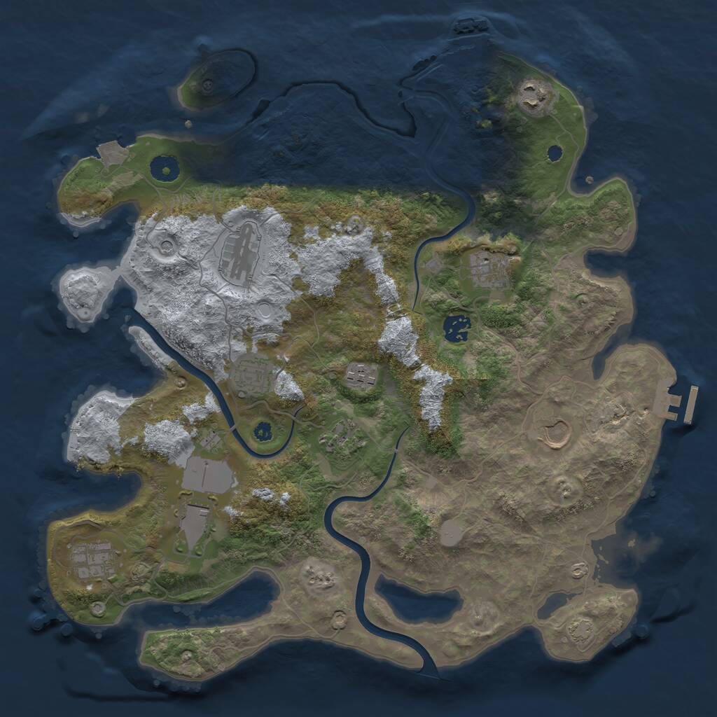 Rust Map: Procedural Map, Size: 3800, Seed: 702691678, 15 Monuments