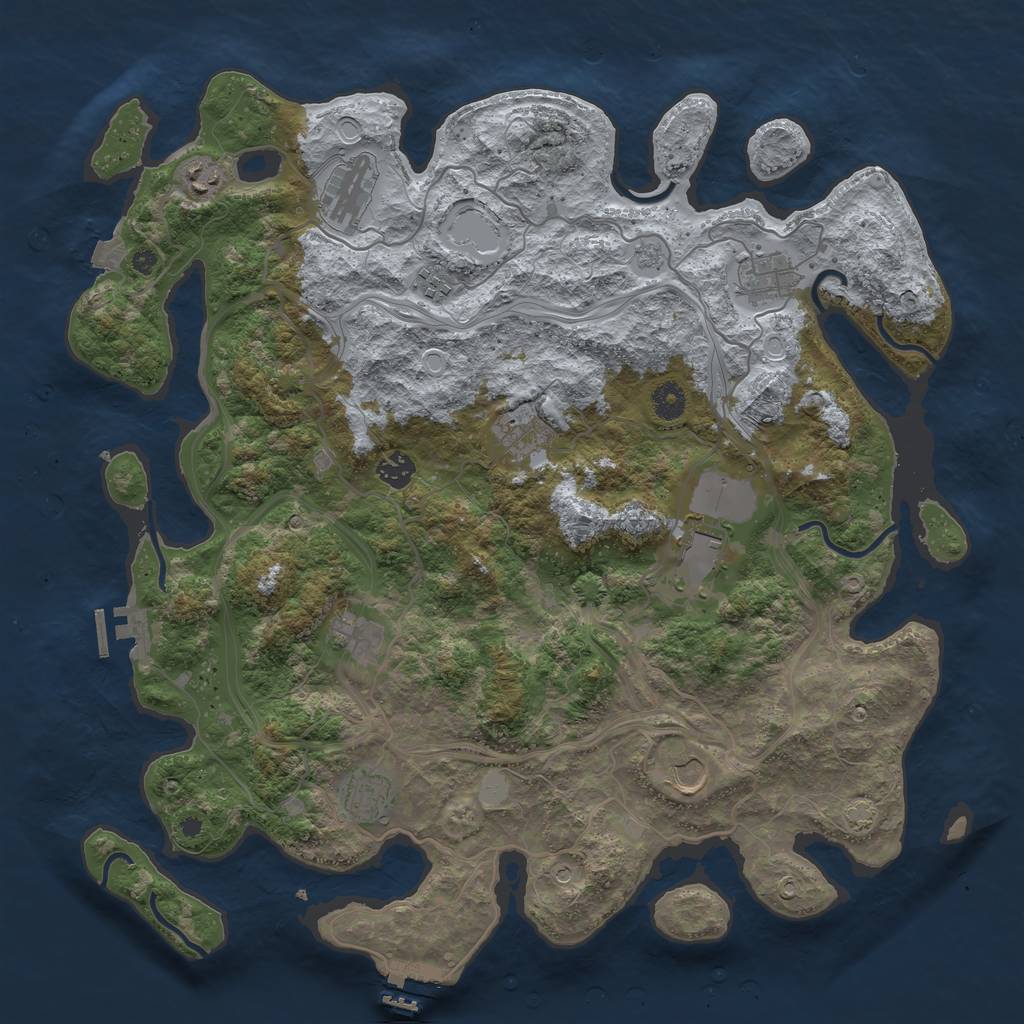 Rust Map: Procedural Map, Size: 4250, Seed: 667741959, 18 Monuments